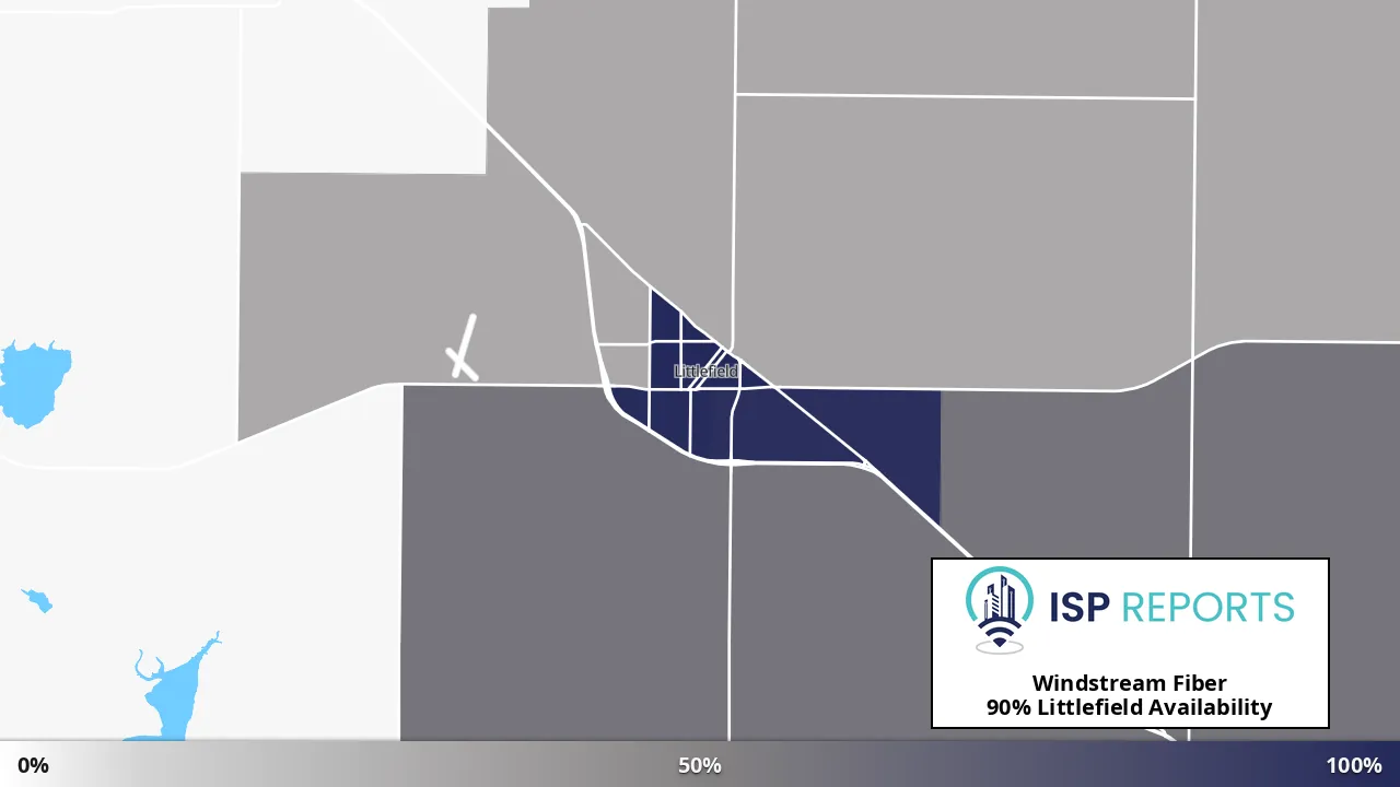 Littlefield, TX map of internet availability