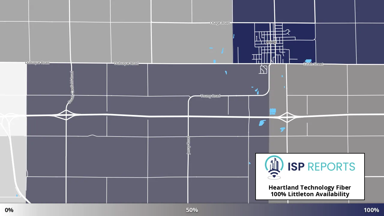 Littleton, IA map of internet availability