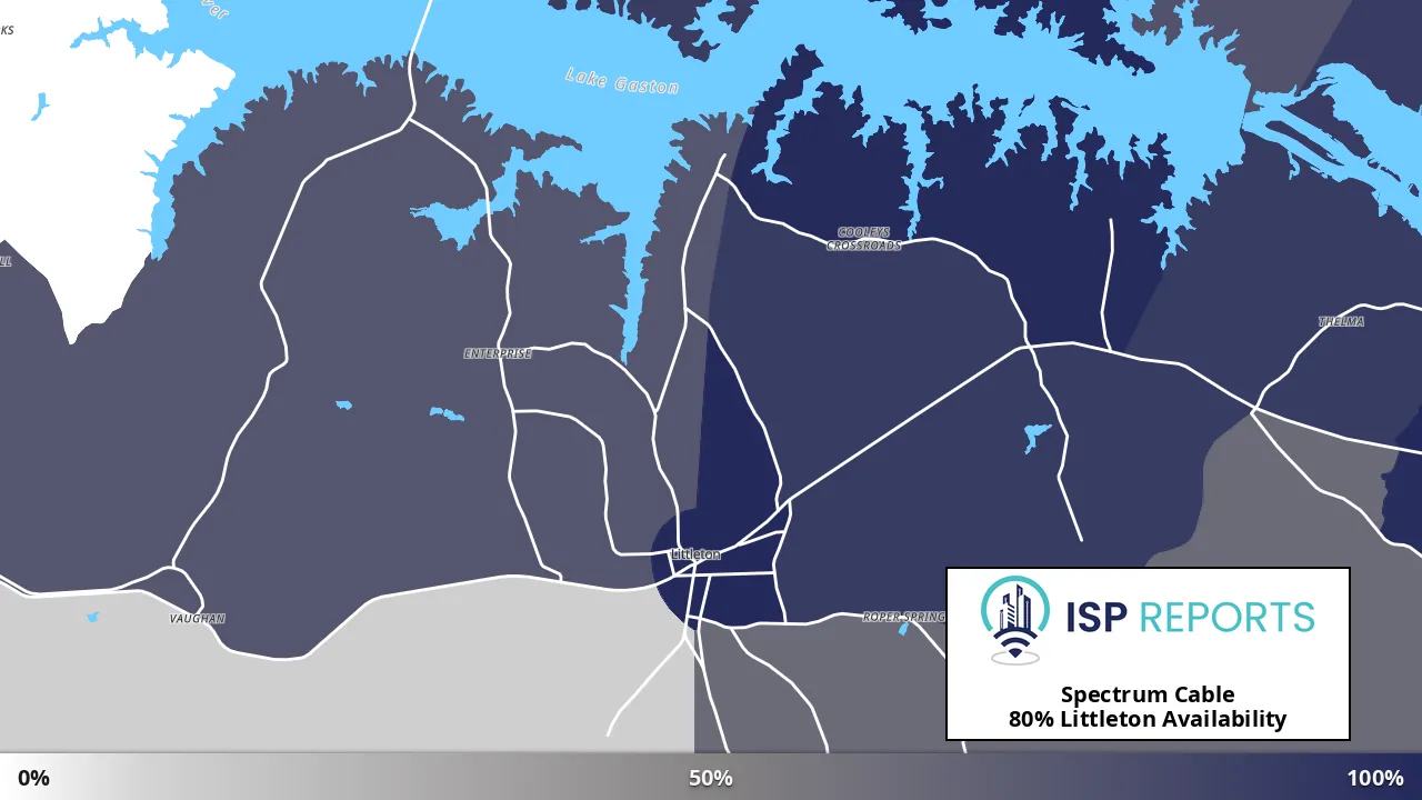 Littleton, NC map of internet availability