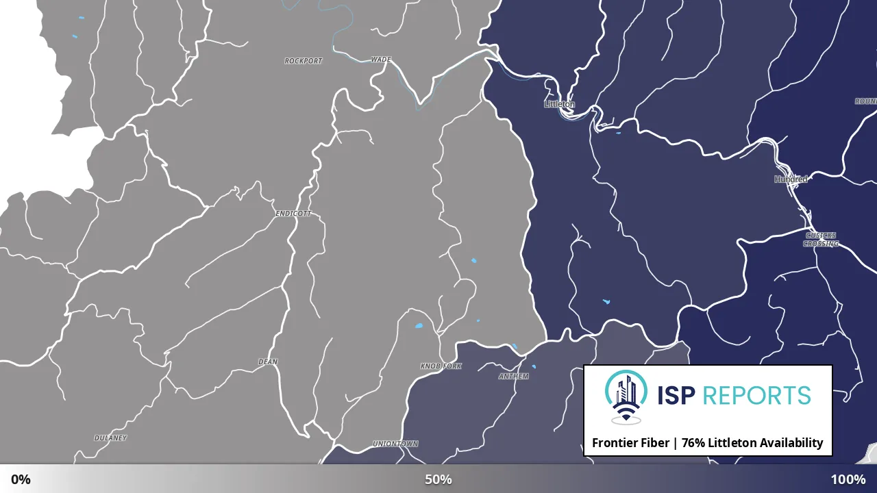 Littleton, WV map of internet availability