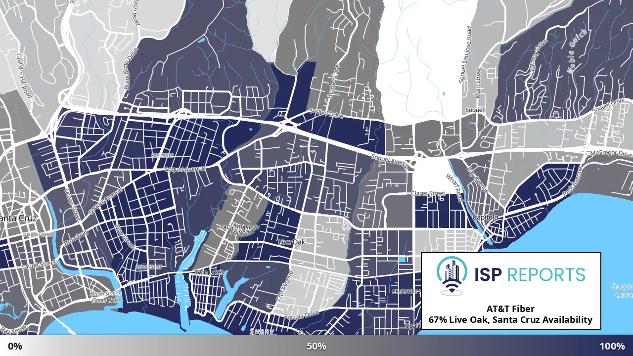 Live Oak, Santa Cruz, CA map of internet availability