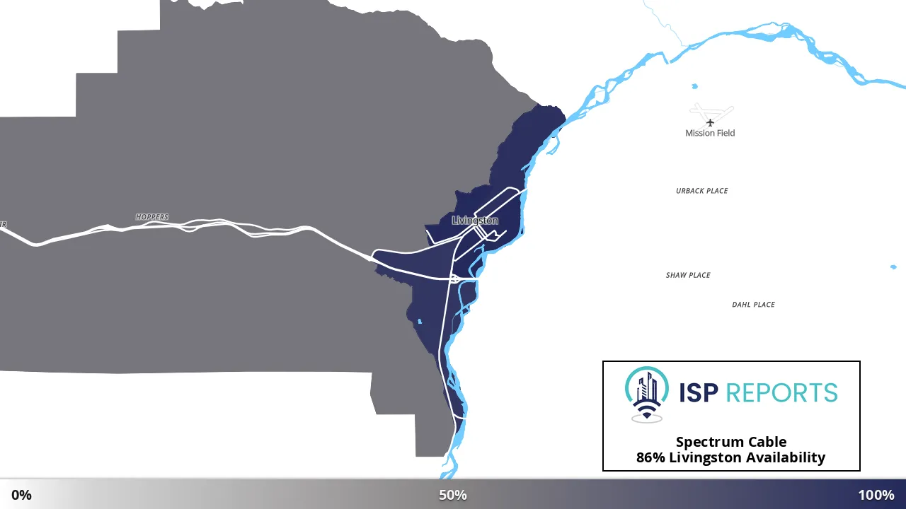 Livingston, MT map of internet availability