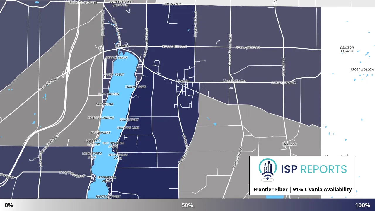 Livonia, NY map of internet availability