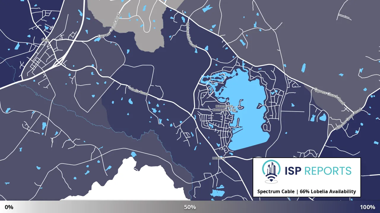 Lobelia, NC map of internet availability