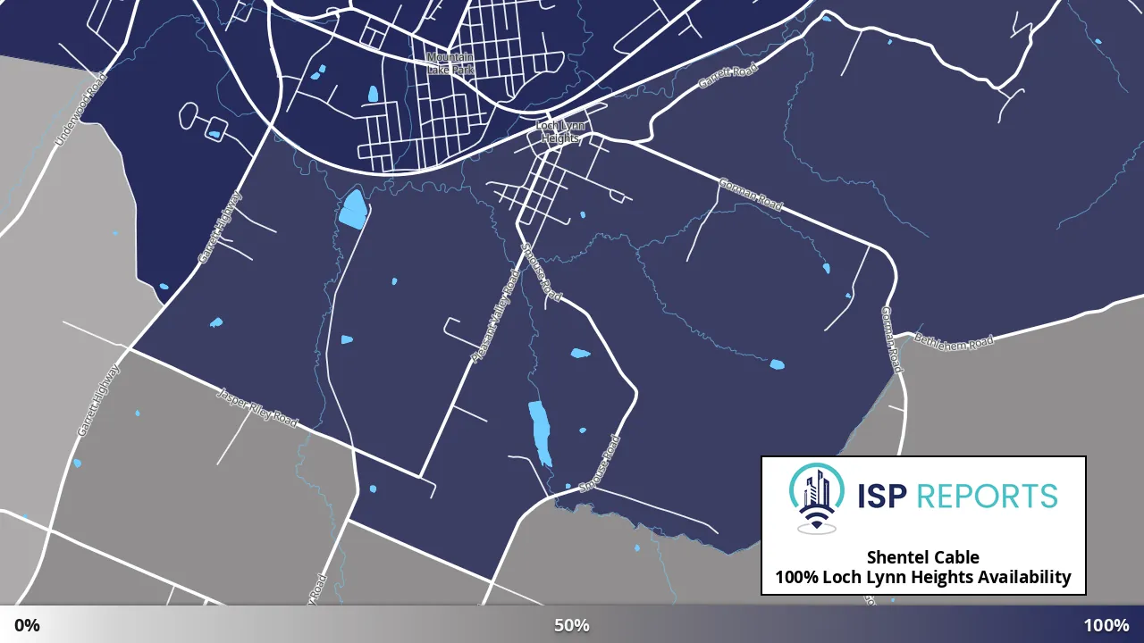 Loch Lynn Heights, MD map of internet availability