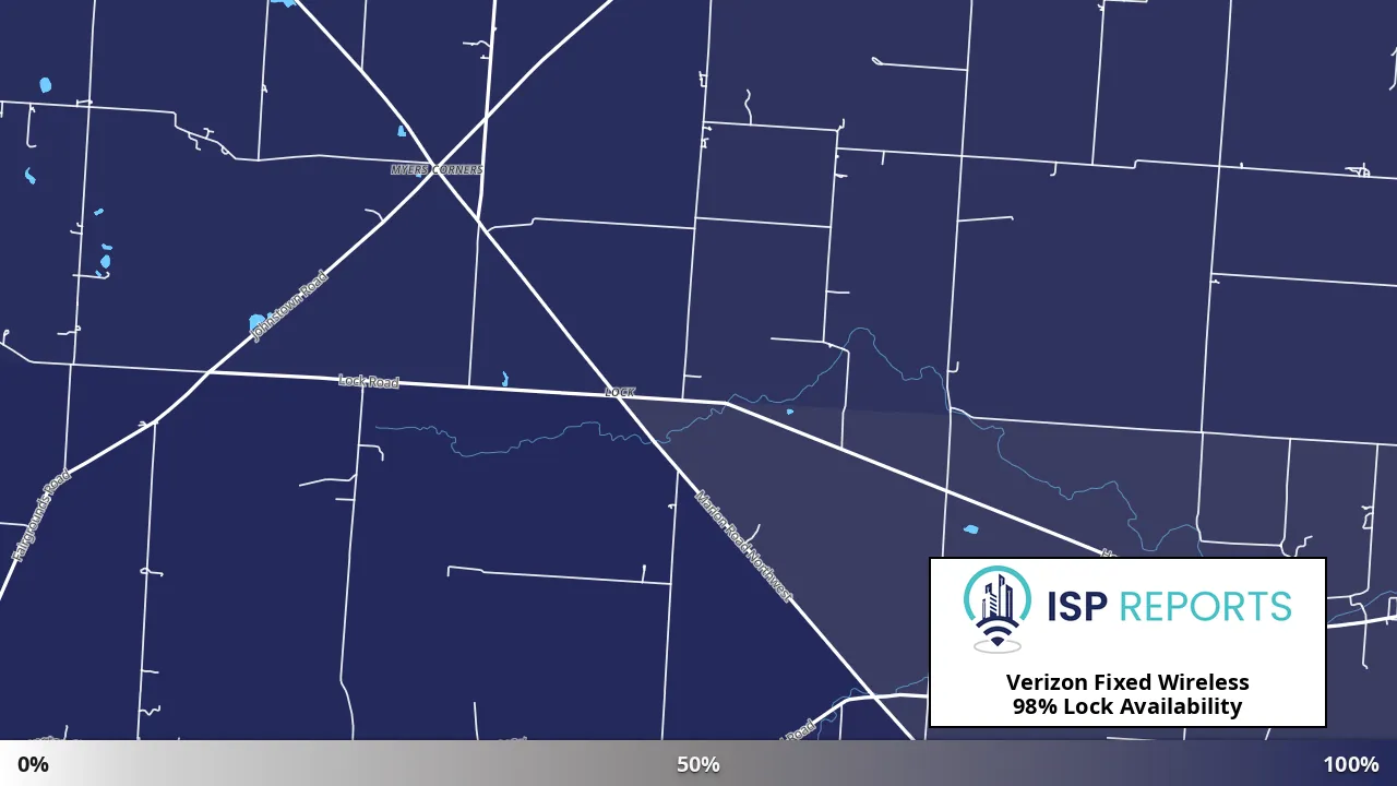 Lock, OH map of internet availability