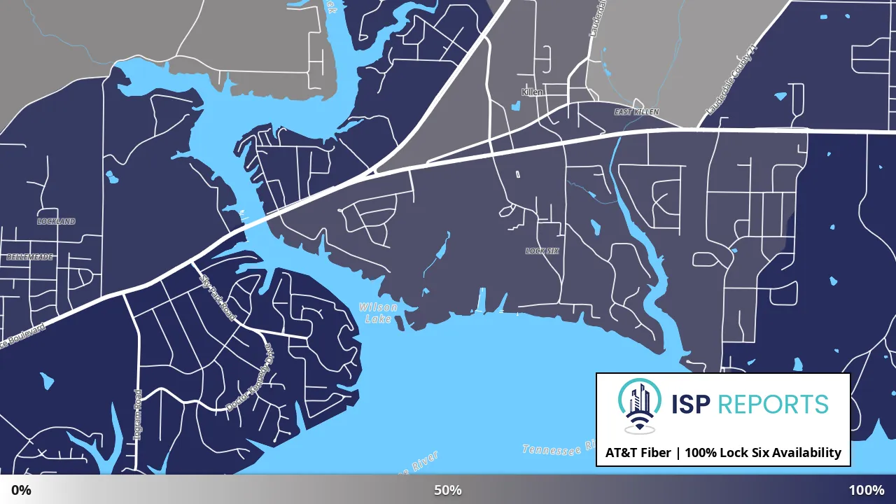Lock Six, AL map of internet availability