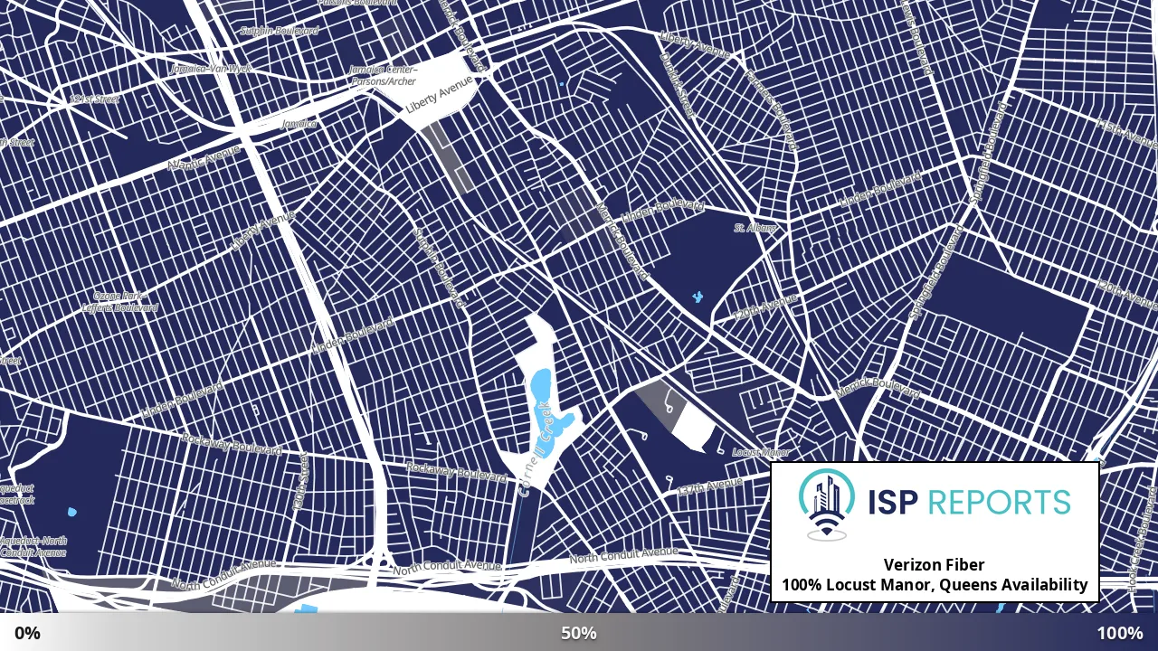Locust Manor, Queens, NY map of internet availability