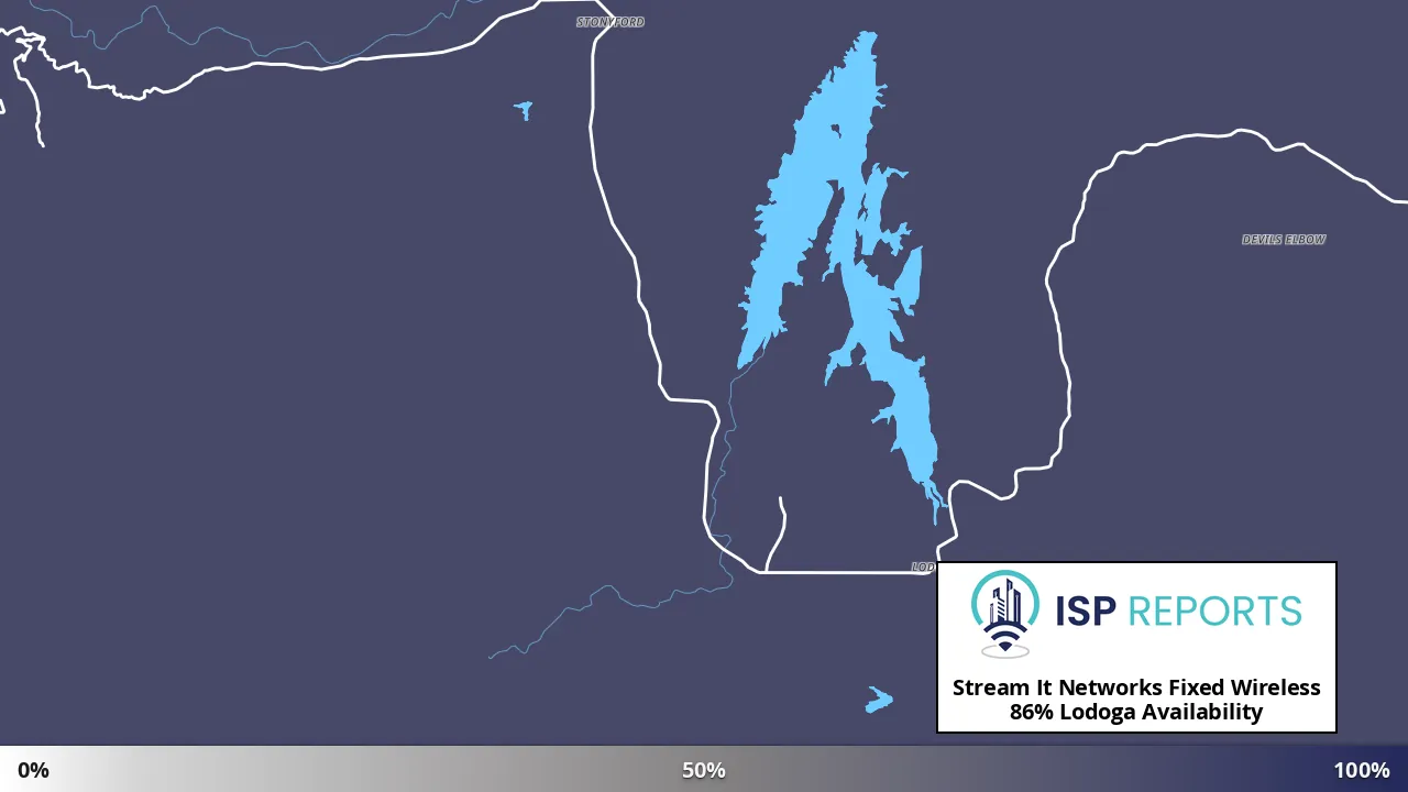 Lodoga, CA map of internet availability