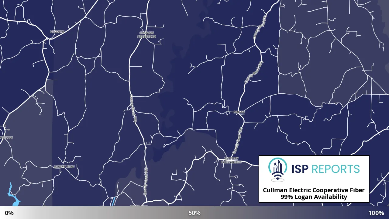 Logan, AL map of internet availability