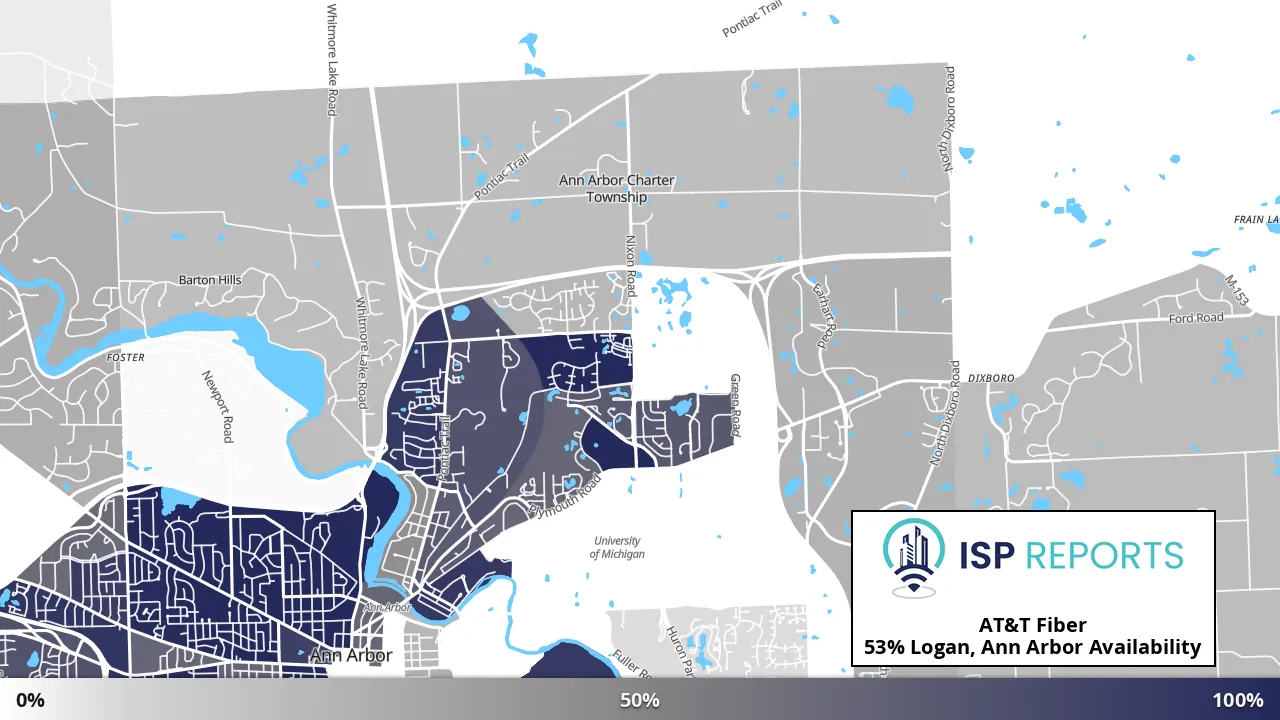 Logan, Ann Arbor, MI map of internet availability