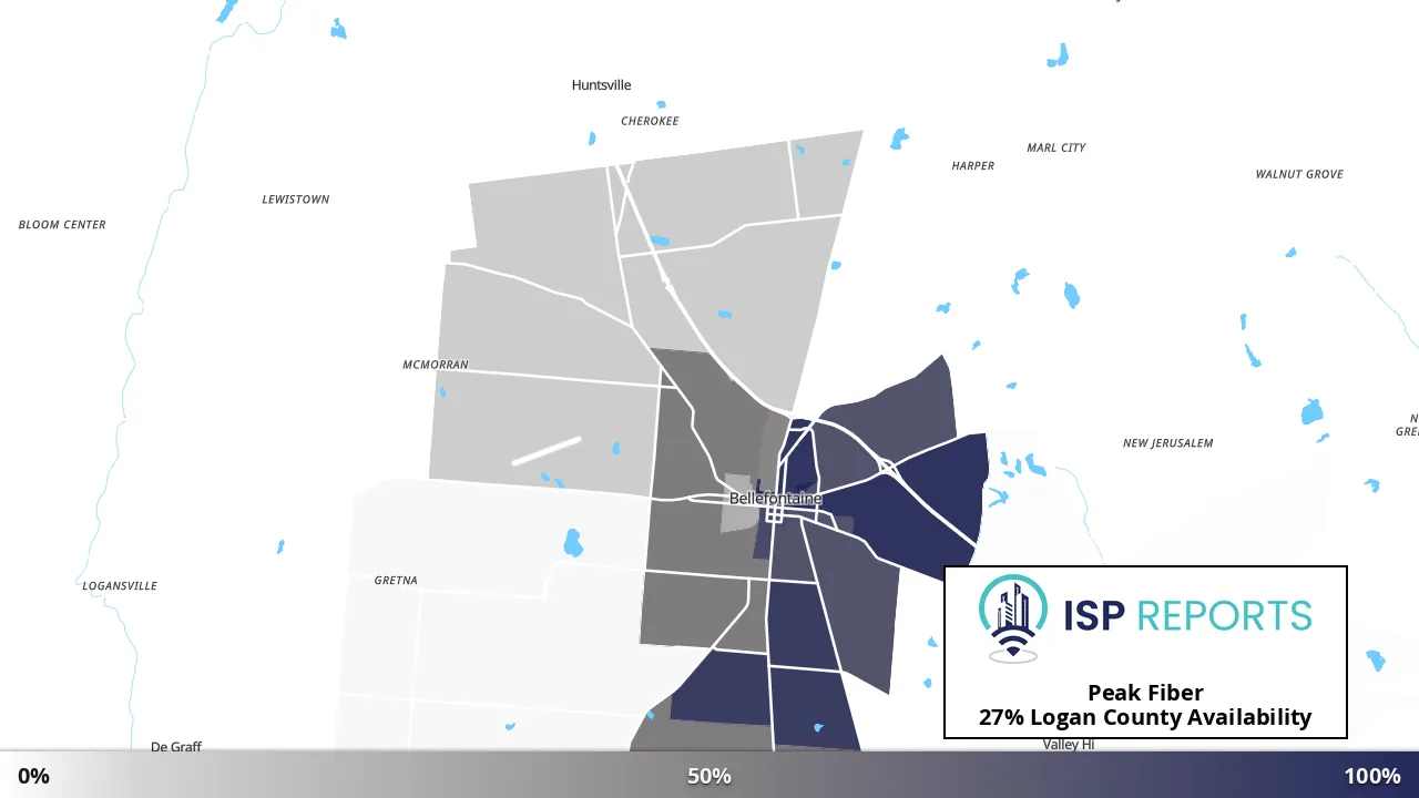 Logan County, OH map of internet availability