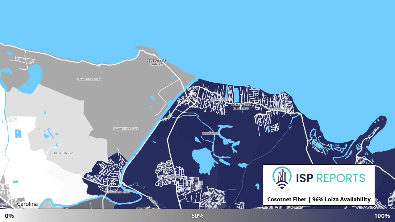 Loiza, PR map of internet availability