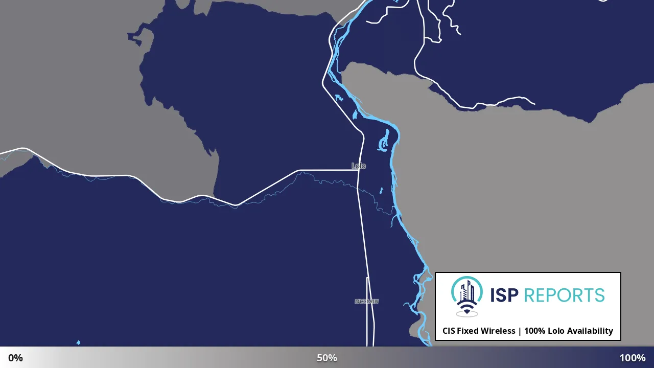 Lolo, MT map of internet availability