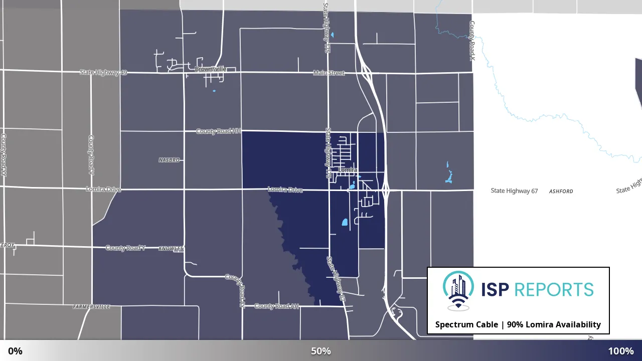 Lomira, WI map of internet availability