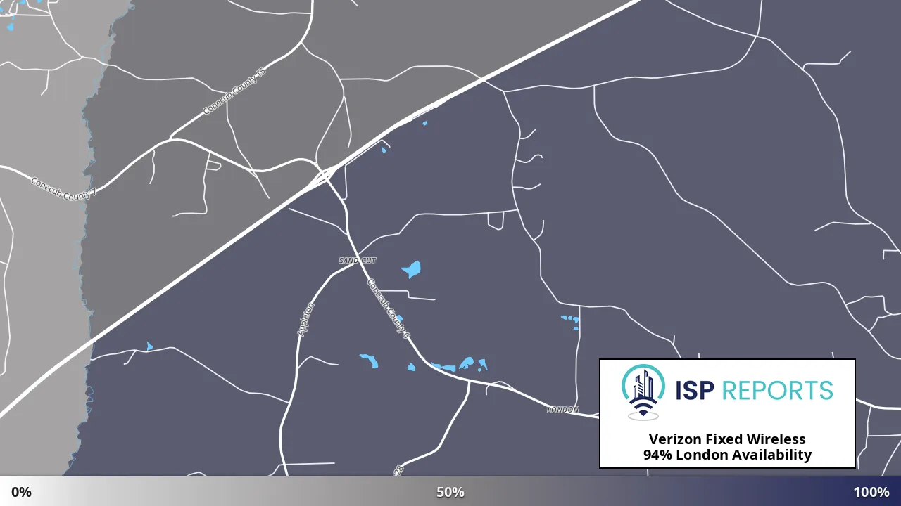 London, AL map of internet availability