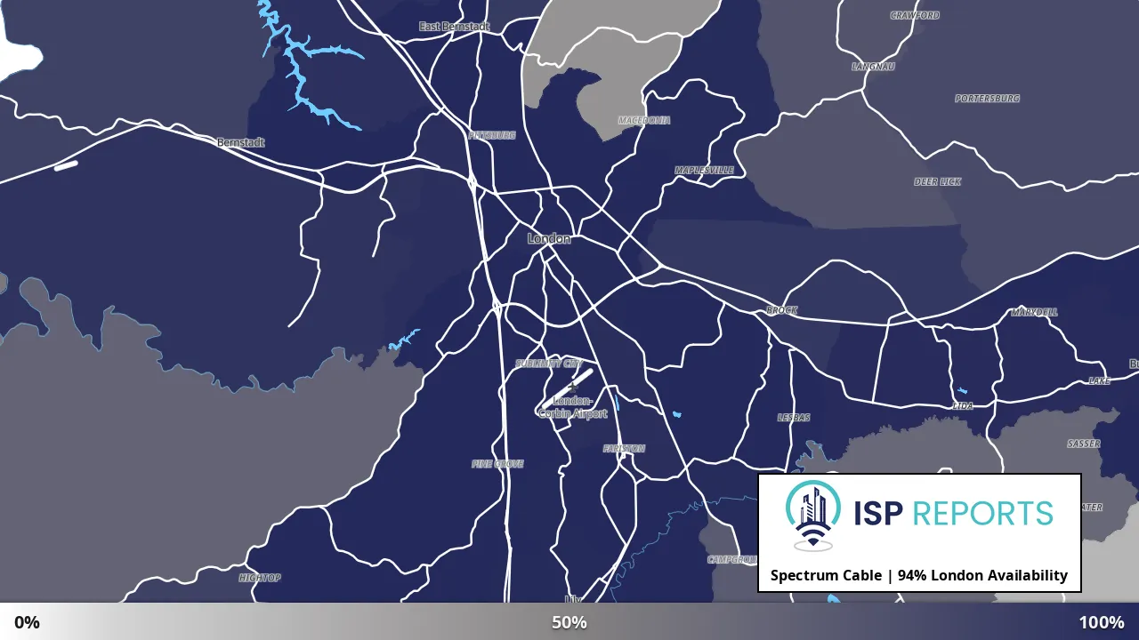 London, KY map of internet availability