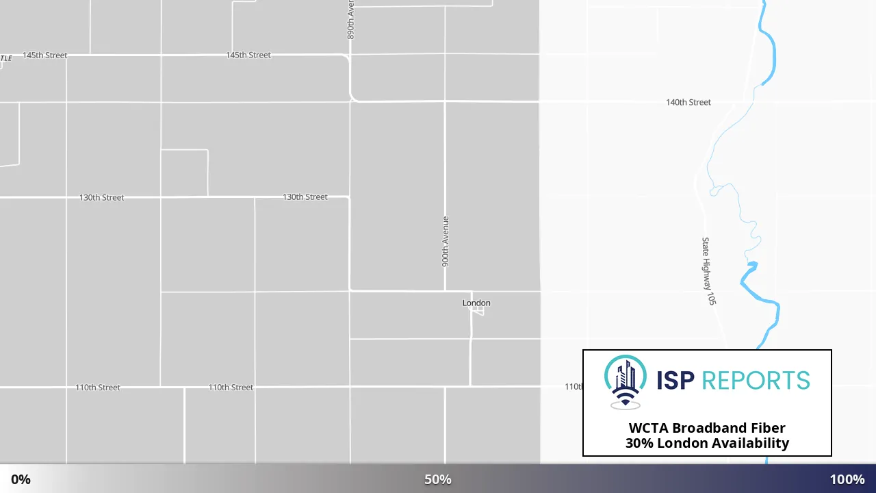 London, MN map of internet availability