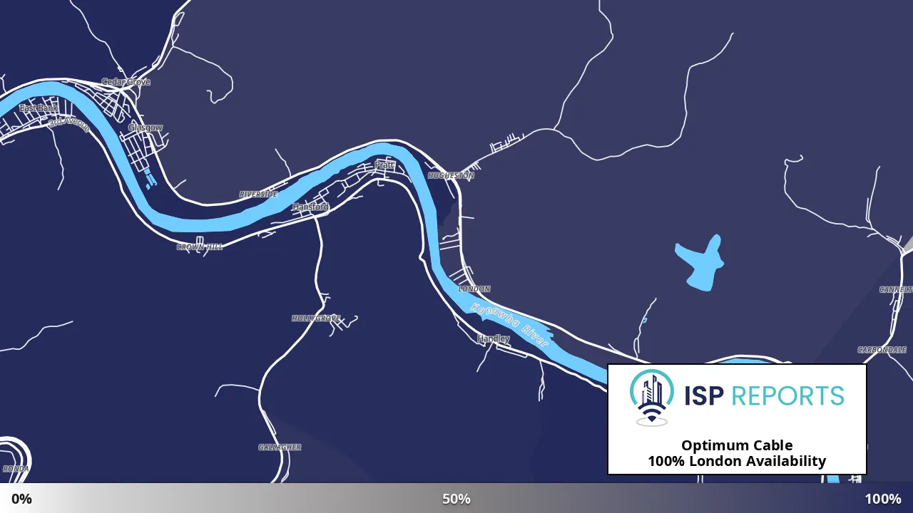 London, WV map of internet availability