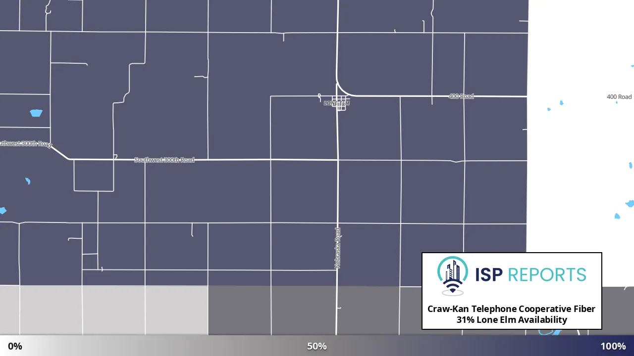 Lone Elm, KS map of internet availability