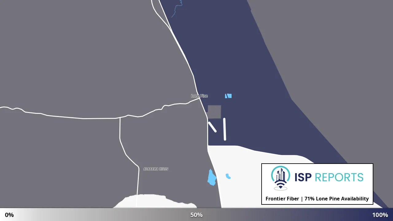 Lone Pine, CA map of internet availability