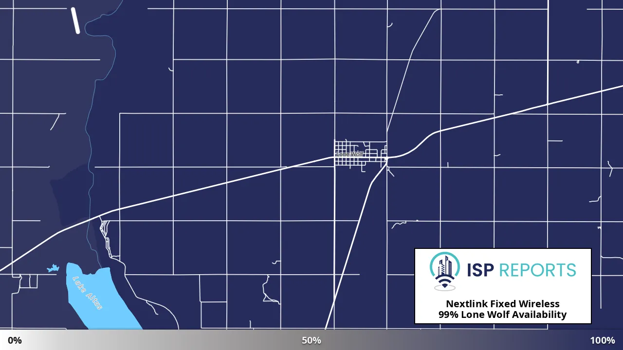 Lone Wolf, OK map of internet availability