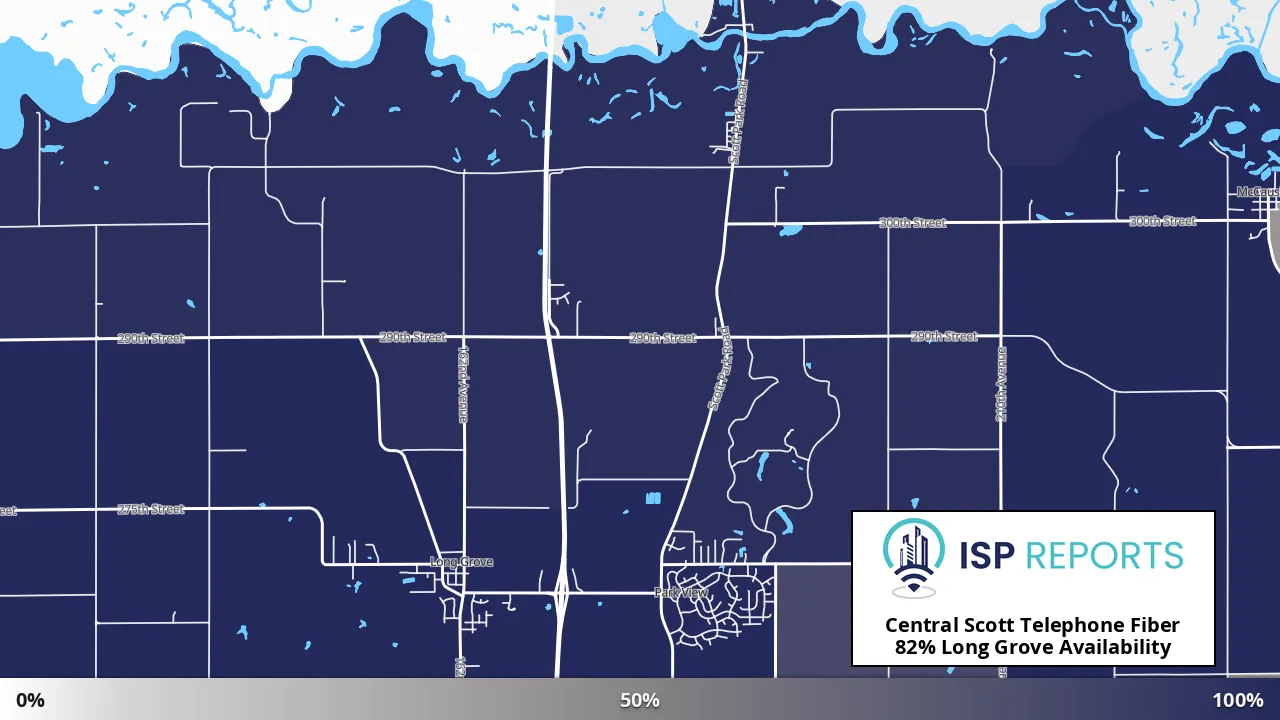 Long Grove, IA map of internet availability