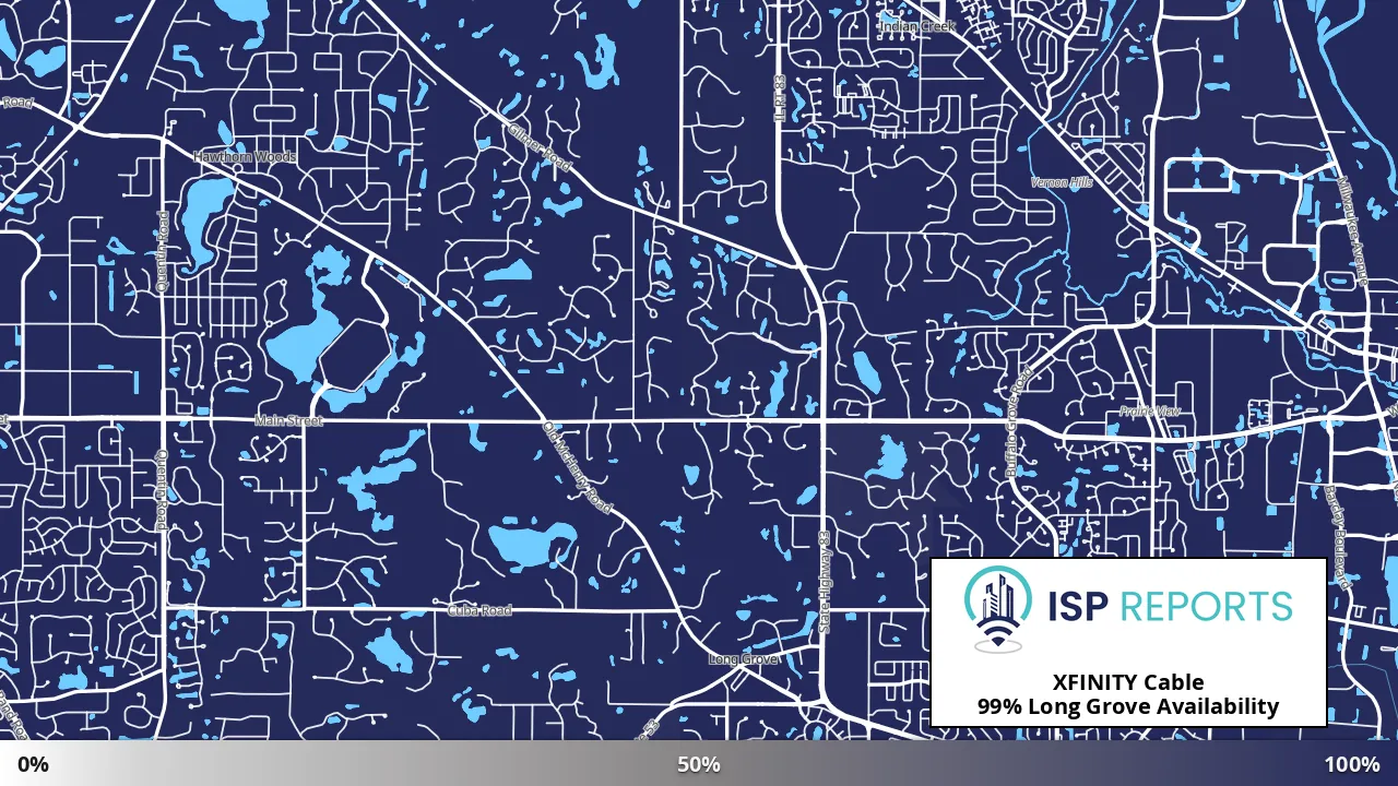 Long Grove, IL map of internet availability