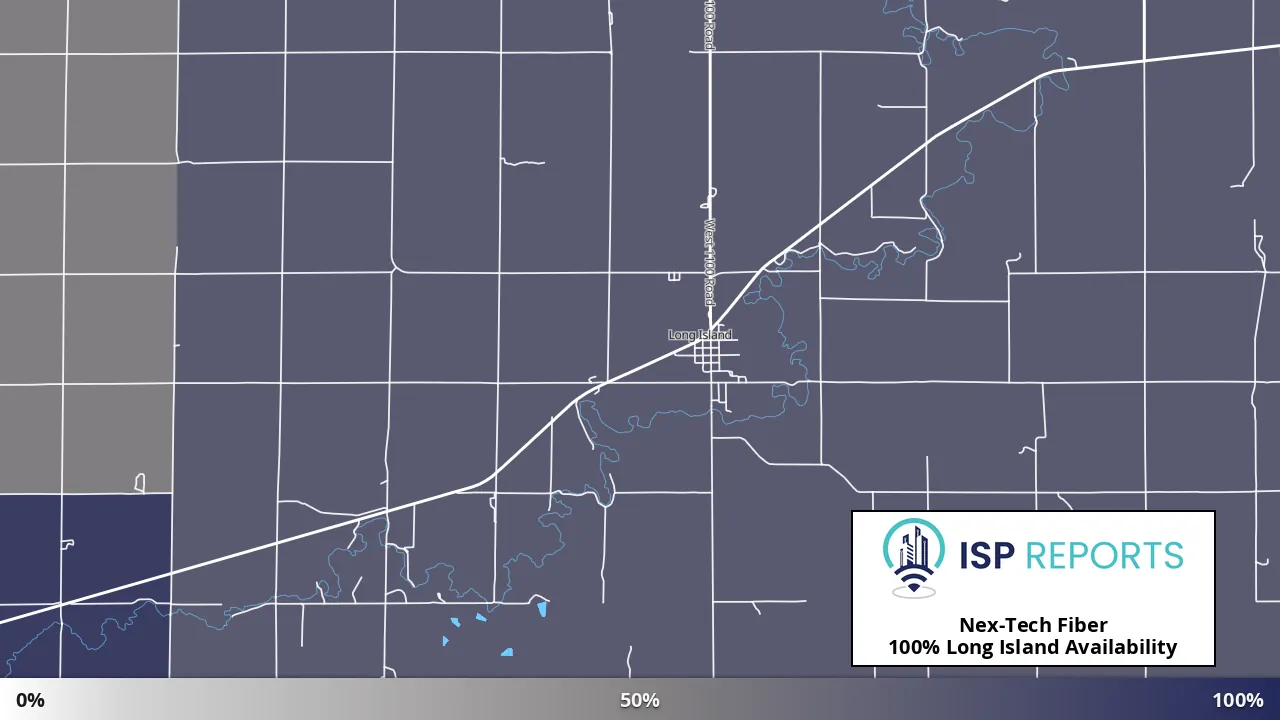 Long Island, KS map of internet availability