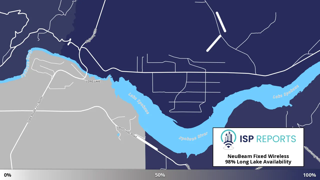 Long Lake, WA map of internet availability