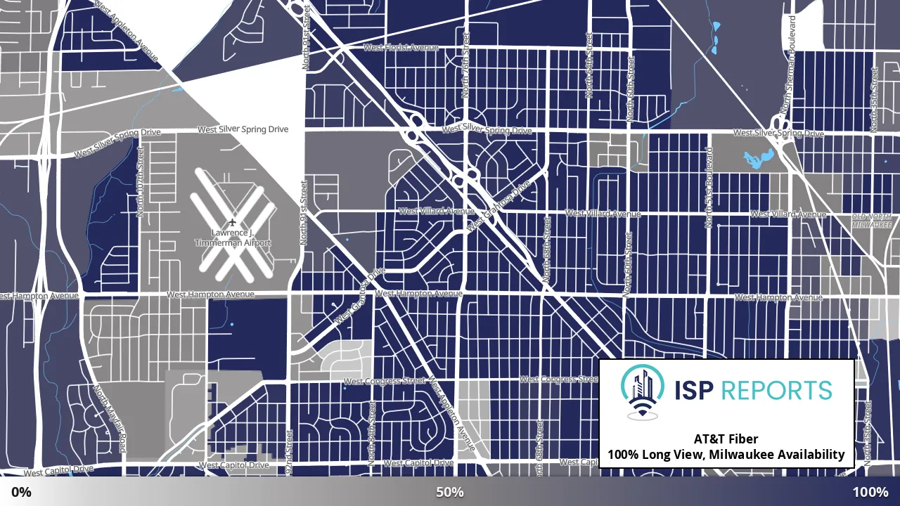 Long View, Milwaukee, WI map of internet availability