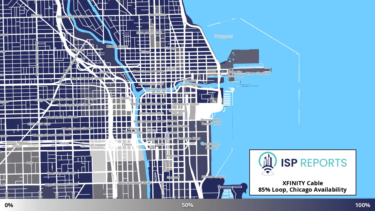 Loop, Chicago, IL map of internet availability