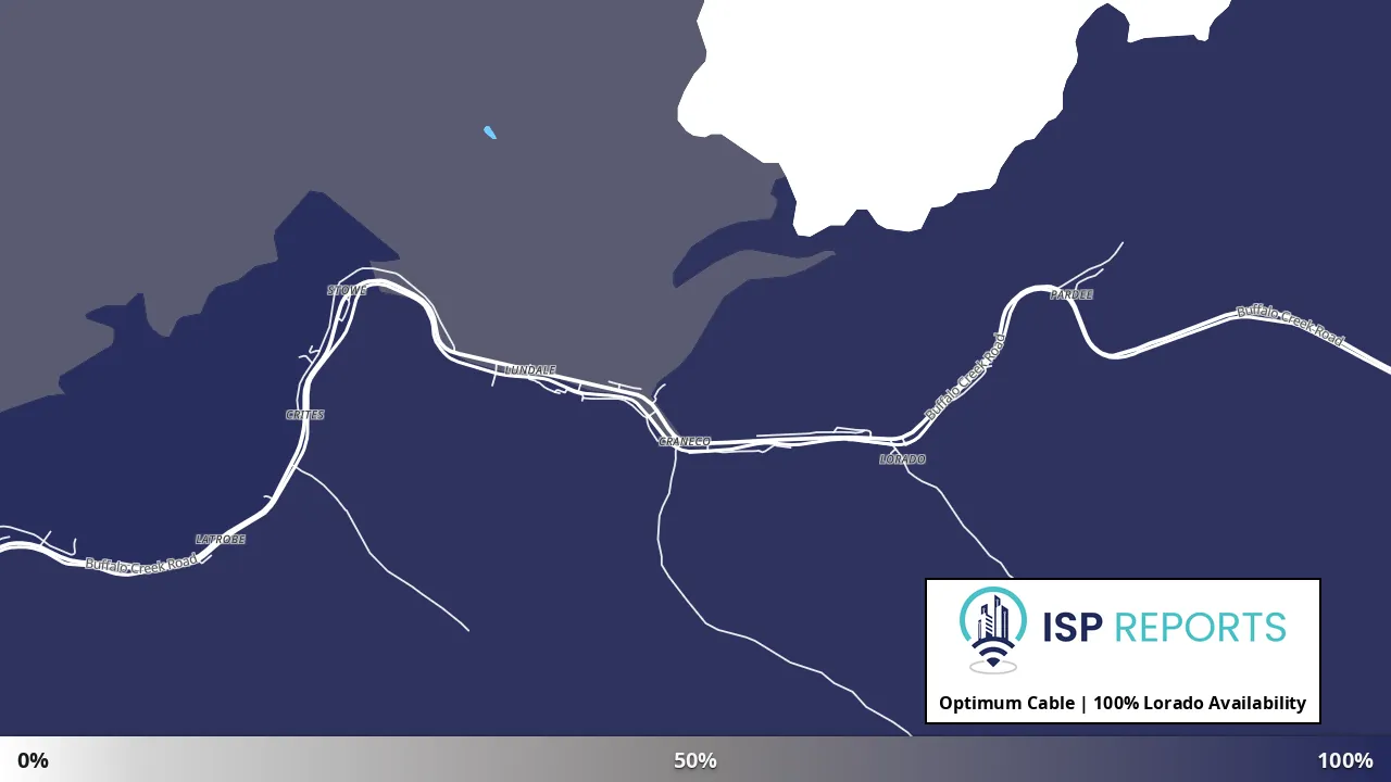 Lorado, WV map of internet availability