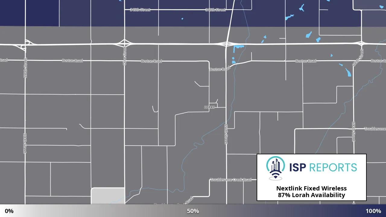 Lorah, IA map of internet availability