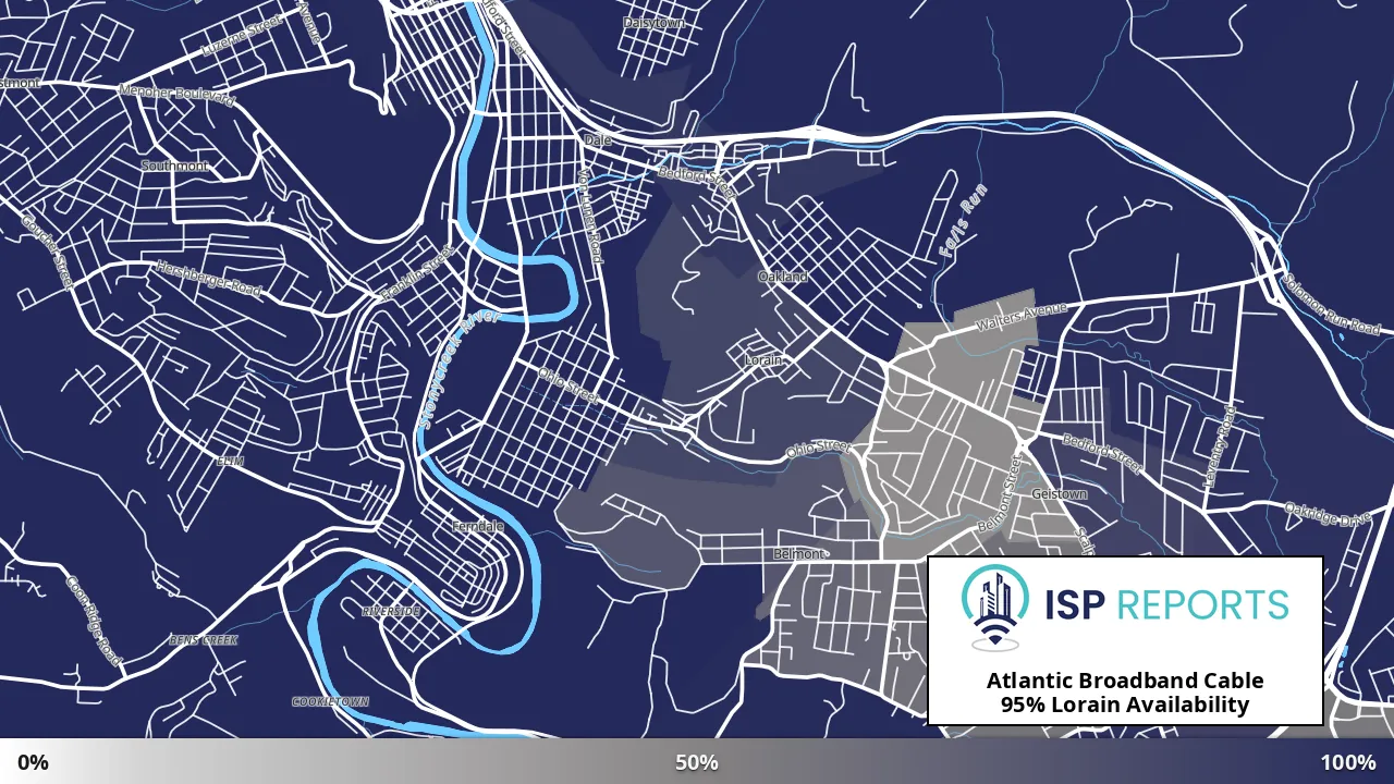 Lorain, PA map of internet availability