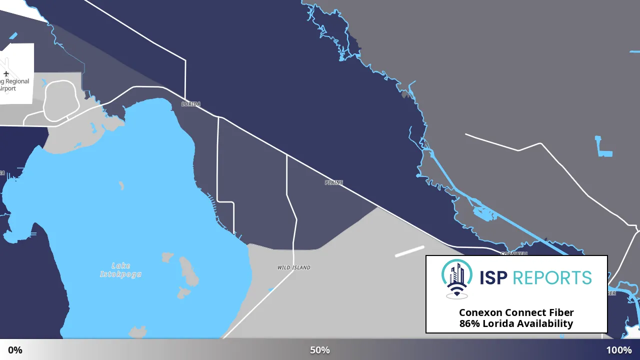 Lorida, FL map of internet availability