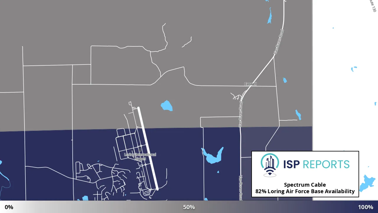Loring Air Force Base, ME map of internet availability
