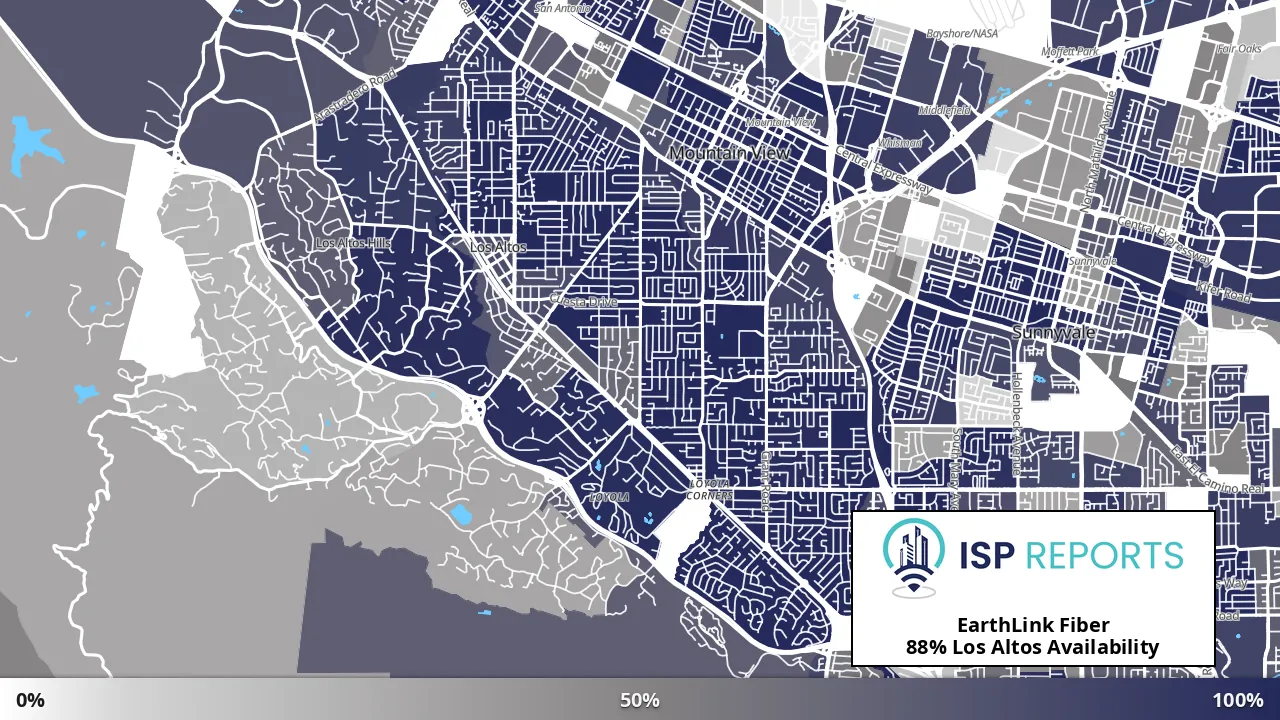 Los Altos, CA map of internet availability