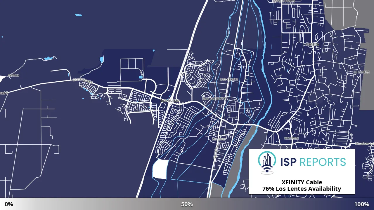 Los Lentes, NM map of internet availability