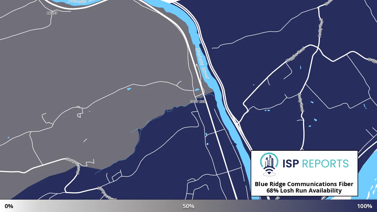 Losh Run, PA map of internet availability