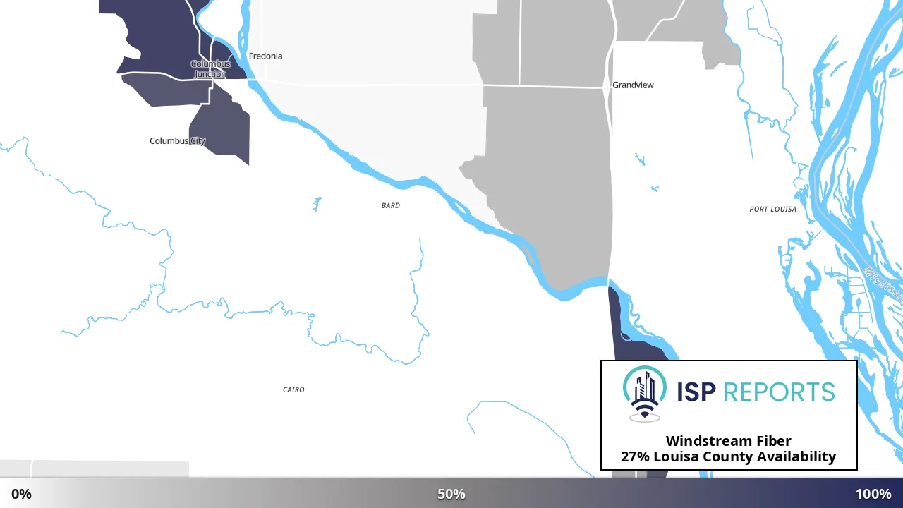 Louisa County, IA map of internet availability
