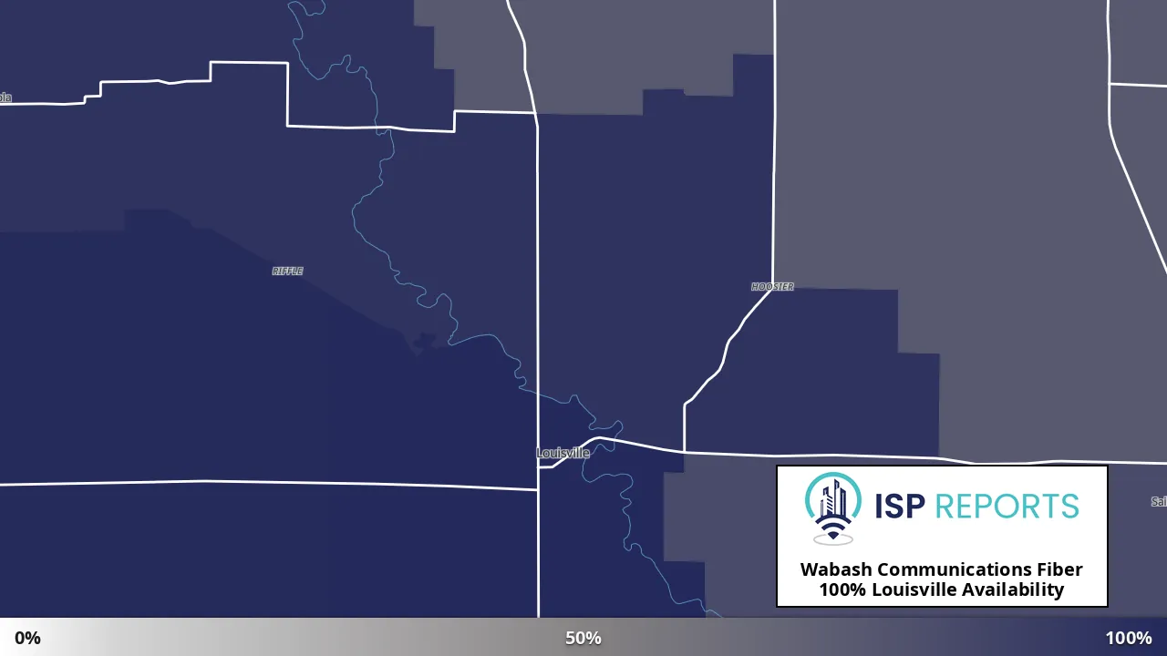 Louisville, IL map of internet availability
