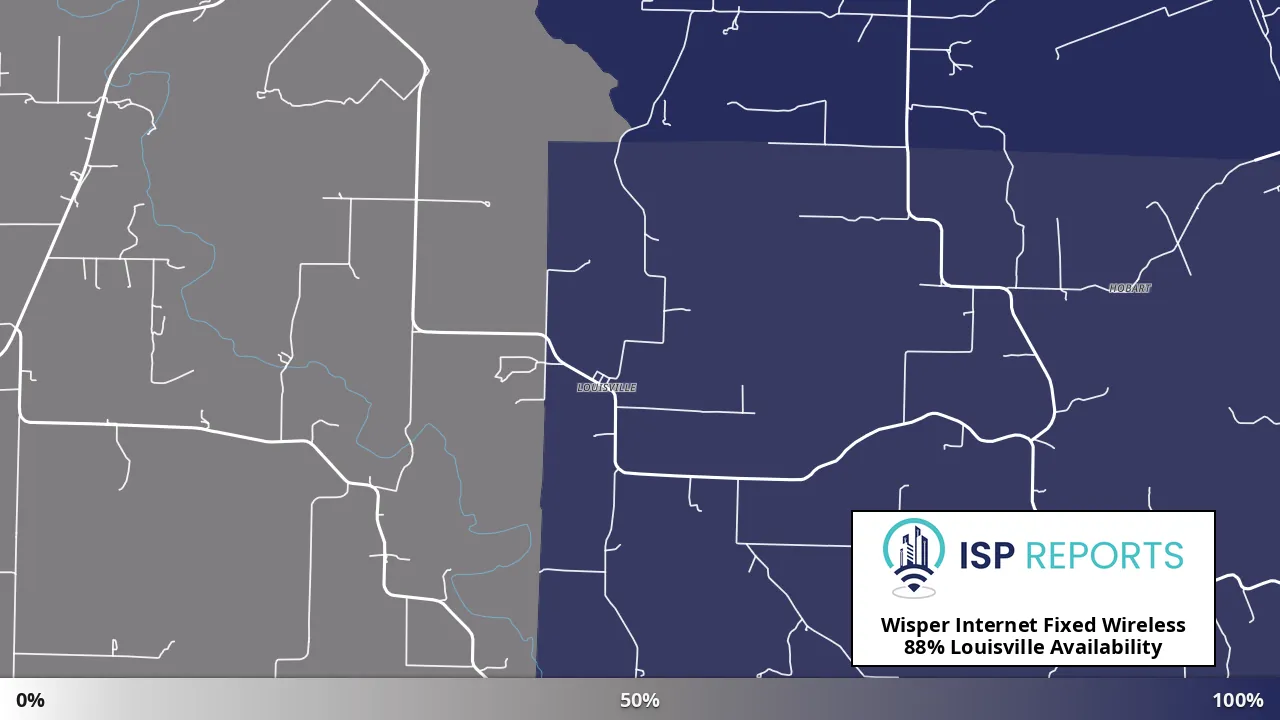 Louisville, MO map of internet availability