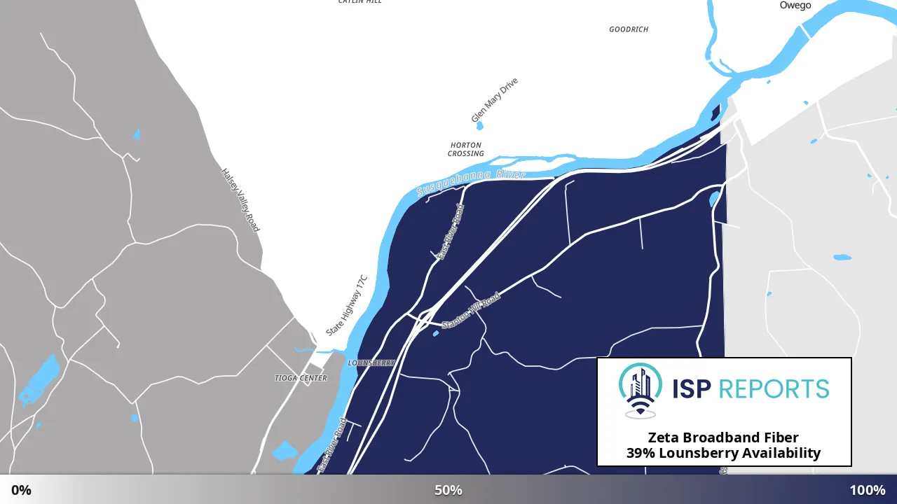 Lounsberry, NY map of internet availability