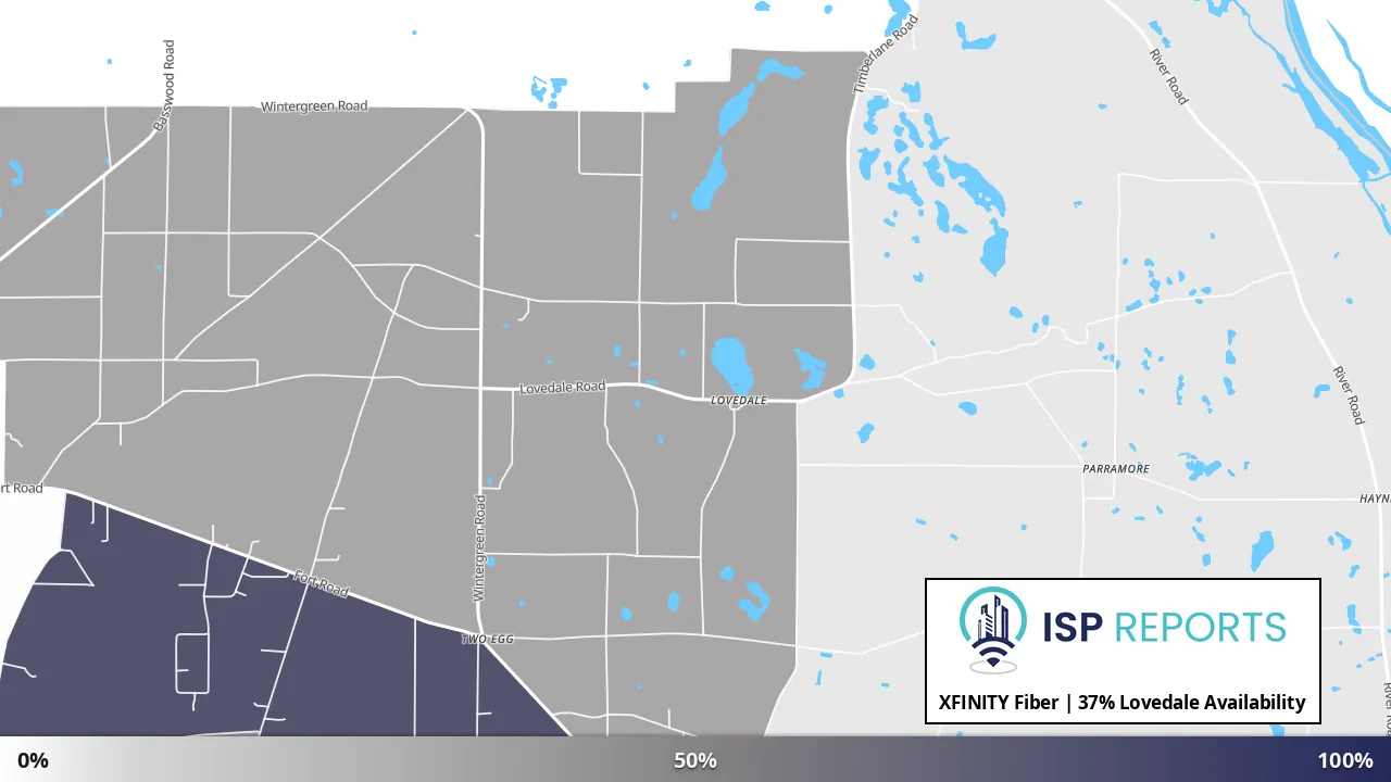 Lovedale, FL map of internet availability
