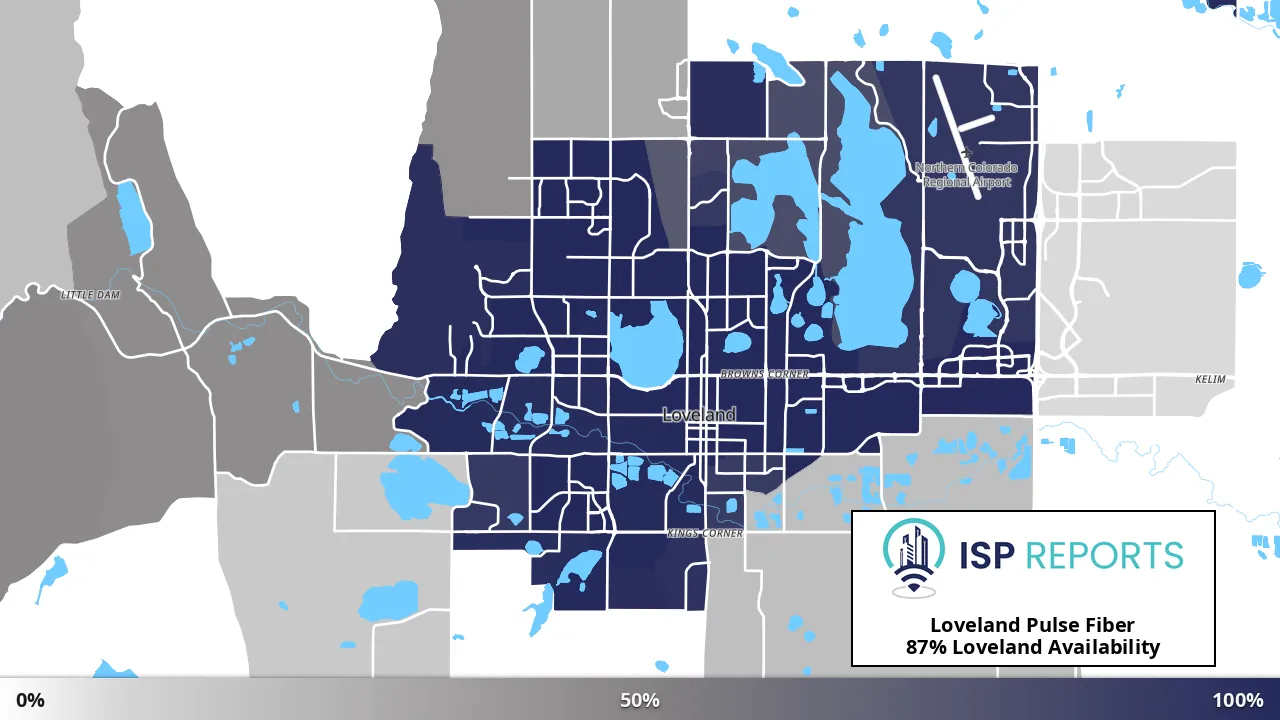 Loveland, CO map of internet availability