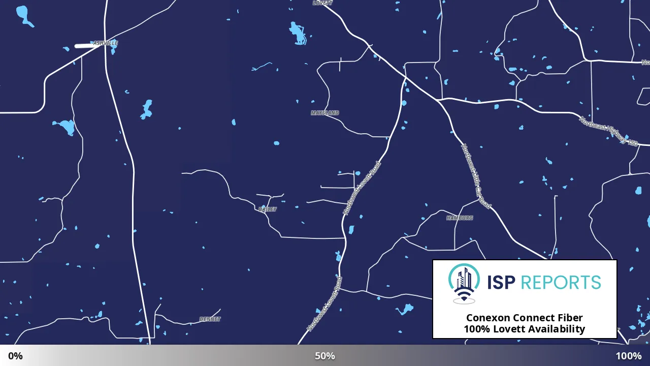 Lovett, FL map of internet availability