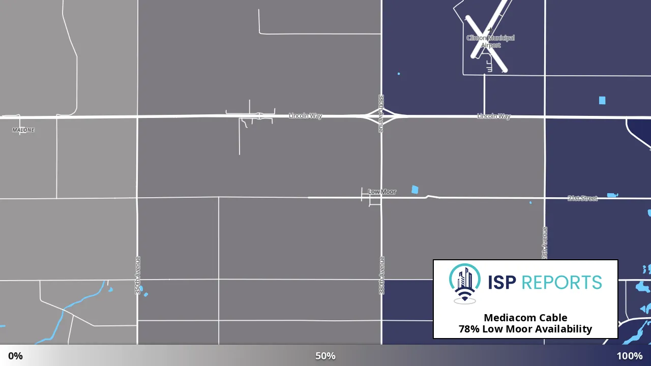 Low Moor, IA map of internet availability