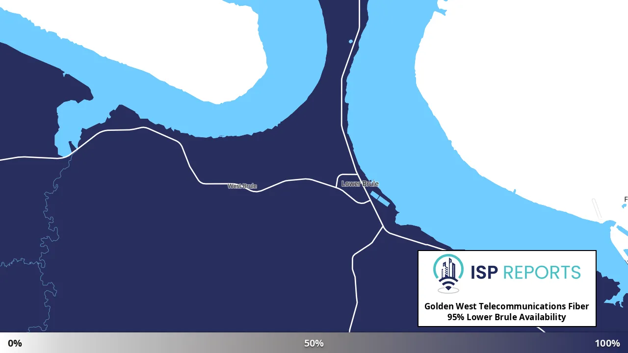 Lower Brule, SD map of internet availability