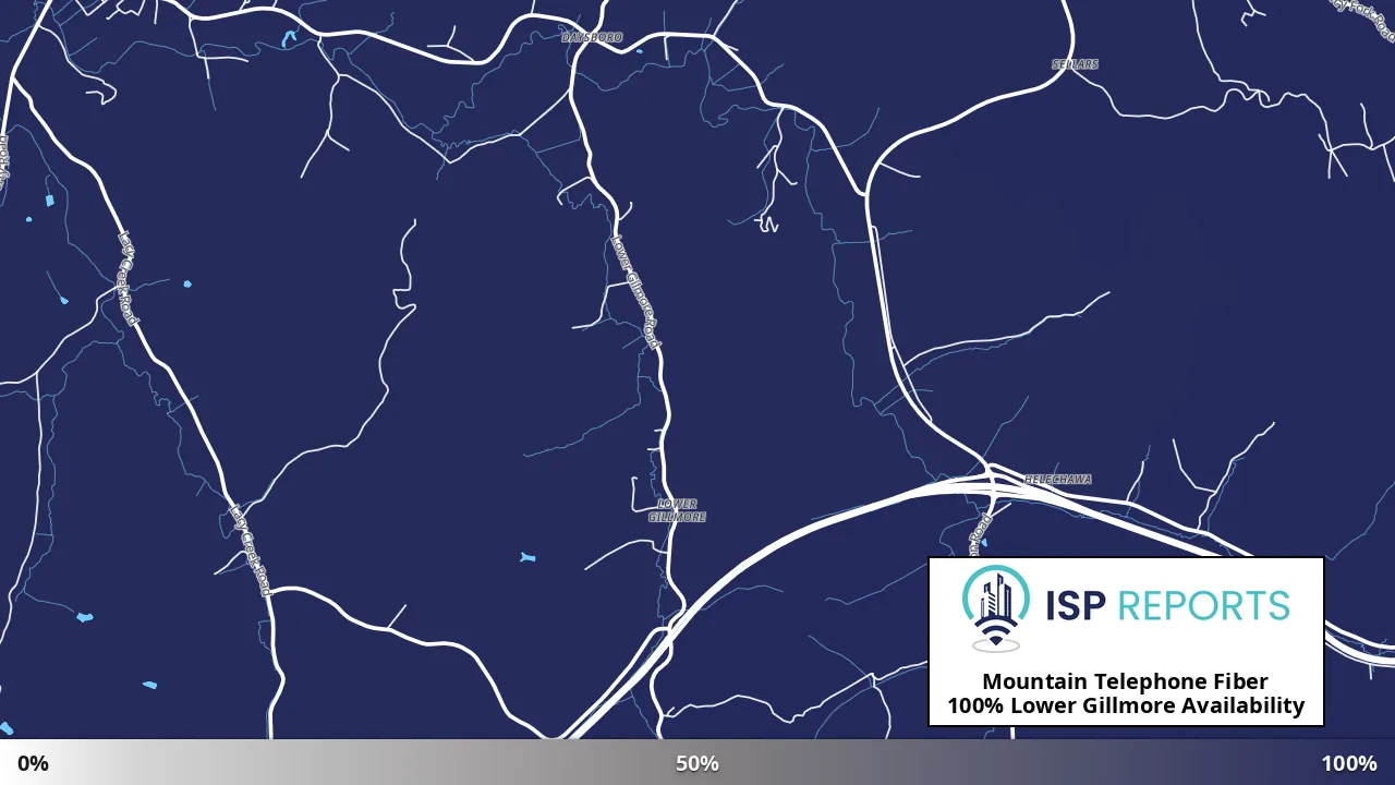 Lower Gillmore, KY map of internet availability